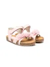 Il Gufo Floral-detail Open-toe Sandals In Pink