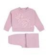 Il Gufo Floral-detail Sweatshirt And Trousers Set In Pink