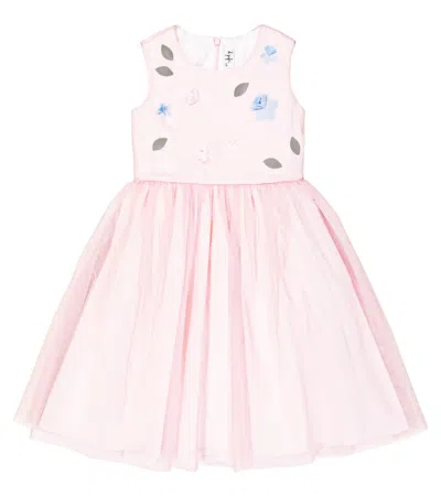 Il Gufo Kids' Floral Dress In Pink