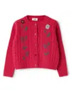 Il Gufo Floral-embroidered Cardigan In Red