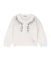 Il Gufo Floral-embroidered Cardigan In White