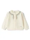 Il Gufo Floral-embroidered Cardigan In Nude