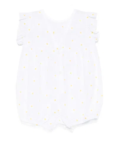 Il Gufo Floral-embroidered Shorties In White