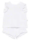 Il Gufo Floral-embroidered Shorts Set In White