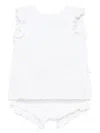 Il Gufo Floral-embroidered Shorts Set In White