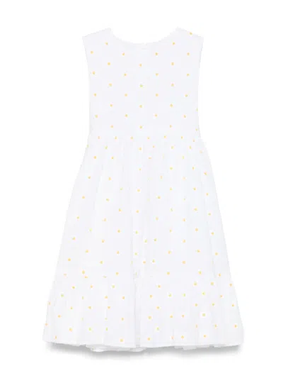 Il Gufo Kids' Floral-embroidery Dress In White