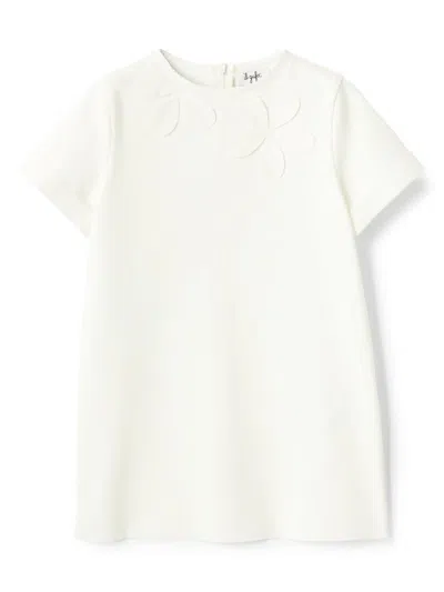 Il Gufo Kids' Floral-embroidery Dress In White