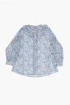 Il Gufo Floral-motif Blouse With Cascade Collar