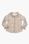 Il Gufo Floral Motif Blouse With Peter Pan Collar In Multi