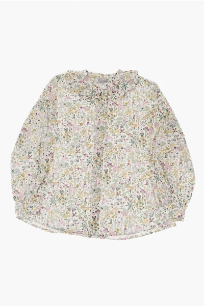 Il Gufo Floral-motif Shirt Dress With Ruffles