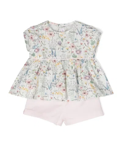 Il Gufo Floral-motif Shorts Set In White