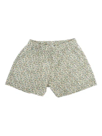 Il Gufo Kids' Floral-print Cotton Casual Shorts In Multi