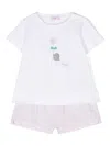 Il Gufo Floral-print Cotton Shorts In White