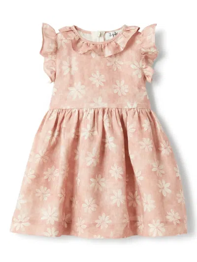 Il Gufo Babies' Floral-print Dress In Pink