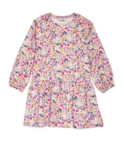 Il Gufo Kids' Floral Print Dress In Pink