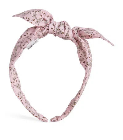 Il Gufo Kids' Floral Print Headband In Pink