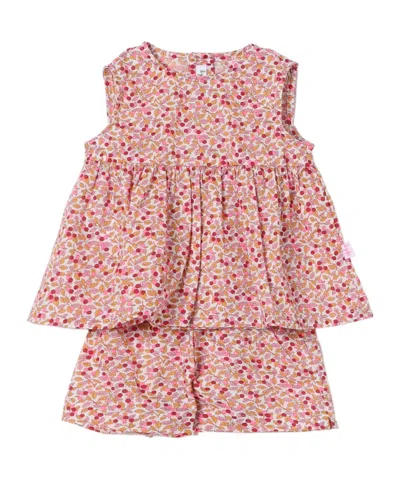 Il Gufo Floral-print Short Set In Pink