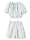 Il Gufo Floral-print Shorts (set Of Two) In Blue