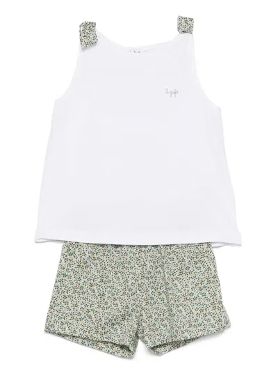 Il Gufo Kids' Floral-print Shorts Set (set Of Two) In White