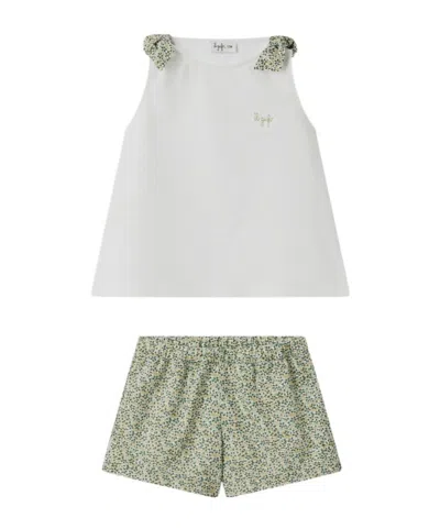 Il Gufo Floral-print Shorts Set In White