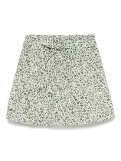 Il Gufo Kids' Floral-print Skirt In Green