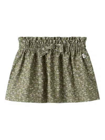 Il Gufo Babies' Floral-print Skirt In Green