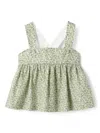 Il Gufo Floral-print Top In Green