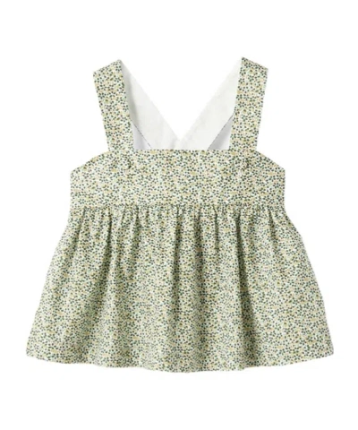 Il Gufo Babies' Floral-print Top In Green