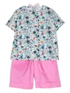 Il Gufo Floral-print Two-piece Set In Pink