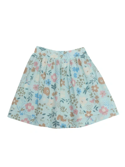Il Gufo Kids' Floral Skirt In Light Blue