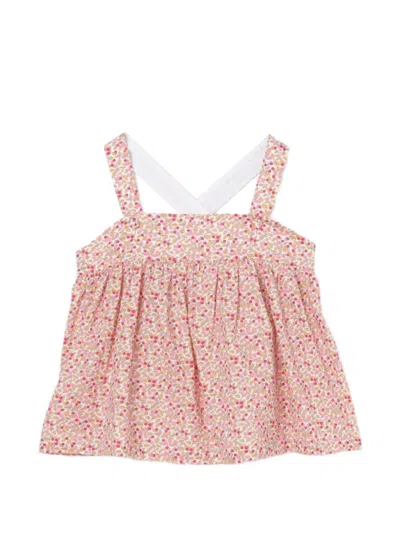 Il Gufo Kids' Floral Top In Pink