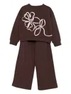 Il Gufo Flower-appliqué Tracksuit Set In Brown
