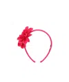 Il Gufo Flower Detail Headband In Red