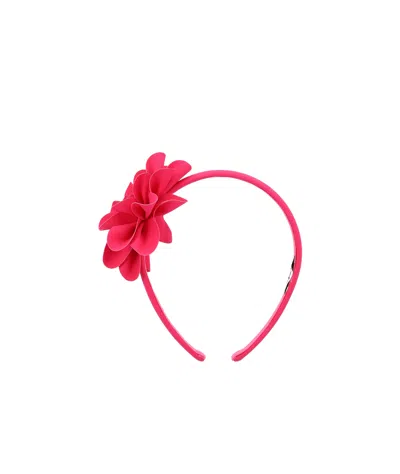 Il Gufo Flower Detail Headband In Red
