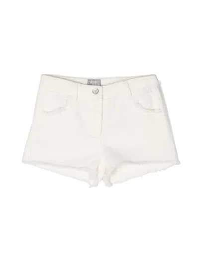 Il Gufo Kids' Light Denim Shorts In Off-white