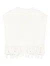 Il Gufo Fringed Knitted Vest In White