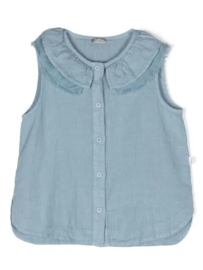 IL GUFO FRINGED SLEEVELESS BLOUSE