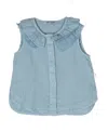 Il Gufo Fringed Sleeveless Blouse In Blue