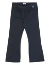 Il Gufo Gabardine Cropped Flared Trousers In Blue