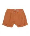 Il Gufo Gabardine Pleated Shorts In Brown