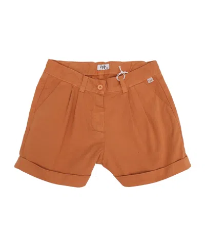 Il Gufo Gabardine Pleated Shorts In Brown