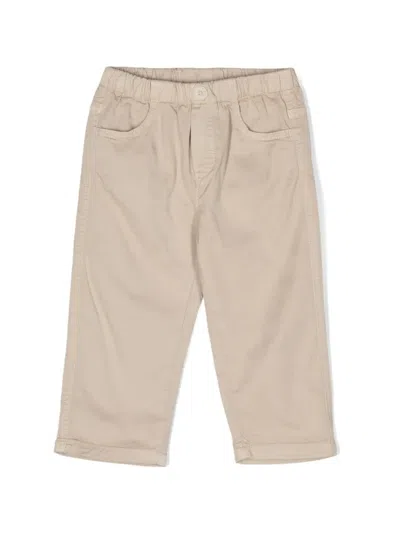 Il Gufo Babies' Gabardine Straight-leg Trousers In Neutrals