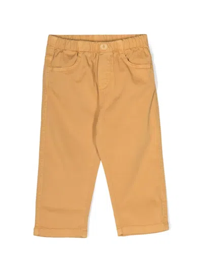 Il Gufo Babies' Gabardine Straight-leg Trousers In Orange