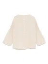 Il Gufo Gathered Linen Blouse In Neutrals