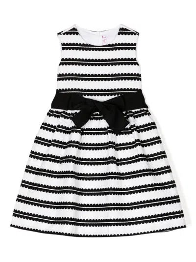 Il Gufo Kids' Geometric-pattern Stretch-cotton Dress In White