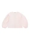 IL GUFO PINK SWEATSHIRT WITH BALLOON SLEEVES IN JERSEY GIRL