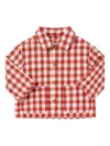 Il Gufo Gingham-check Buttoned Jacket In Red