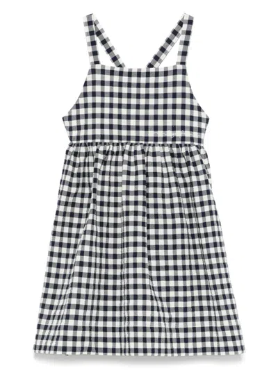 Il Gufo Kids' Gingham-check Dress In Blue