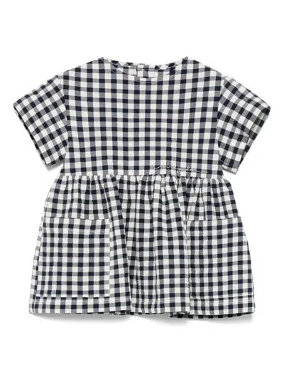 Il Gufo Babies' Gingham-check Dress In Blue