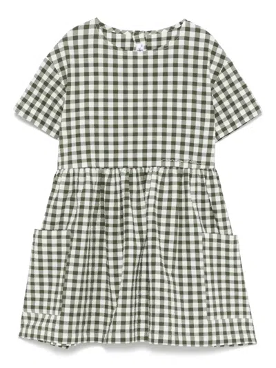 Il Gufo Kids' Gingham-check Dress In White